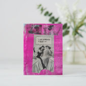 Womens Vintage Ads on Pink Collage ポストカード (スタンド正面)