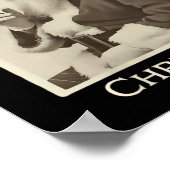 Womens Vintage Funny Smoking Santa Claus Christmas ポスター (角)