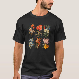Womens Vintage Inspired Flower Botanical Chart Flo Tシャツ