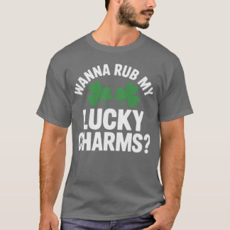 Womens Wanna Rub My Lucky Charms Adult St Patricks Tシャツ
