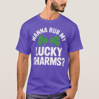 Womens Wanna Rub My Lucky Charms Adult St Patricks Tシャツ