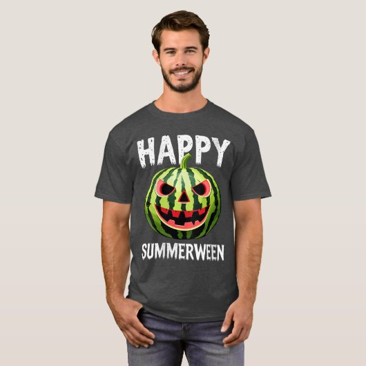 Womens Watermelon Jackolantern Summer Halloween Ha Tシャツ (正面フル)