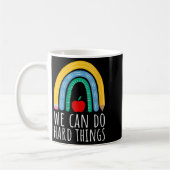 Womens We Can Do Hard Things Motivational Teacher  コーヒーマグカップ (左)