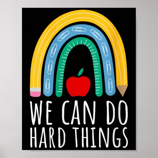 Womens We Can Do Hard Things Motivational Teacher ポスター (正面)