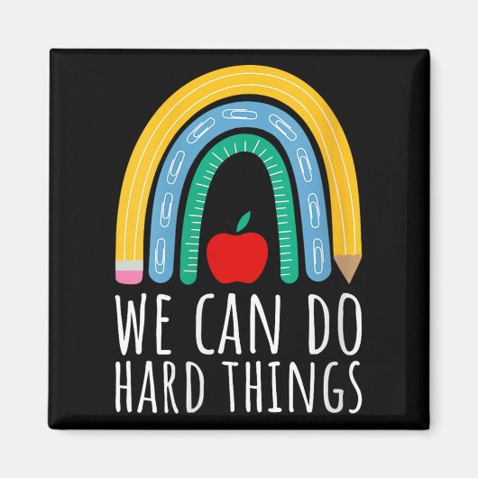 Womens We Can Do Hard Things Motivational Teacher  マグネット (正面)