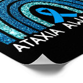 Womens We Wear Blue For Ataxia Awareness Rainbow G ポスター (角)