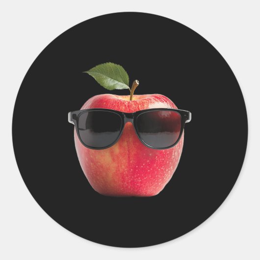 Womens Wearing Sungles Funny Fruit Costume Graphic ラウンドシール (正面)