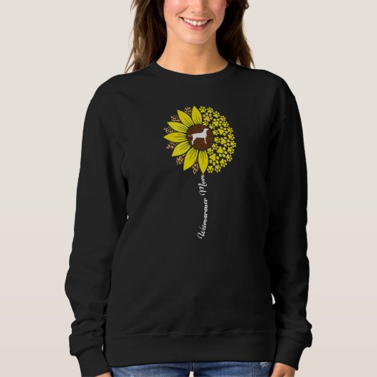 Womens Weimaraner Mom For Women Sunflower Weimaran スウェットシャツ (正面)