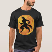 Womens Werewolf Halloween Full Moon Scary Wolf Hor Tシャツ (正面)