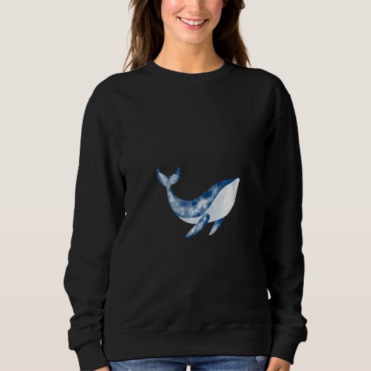 Womens Whale Blue Whale Pottwal Sea Animal  with O スウェットシャツ (正面)