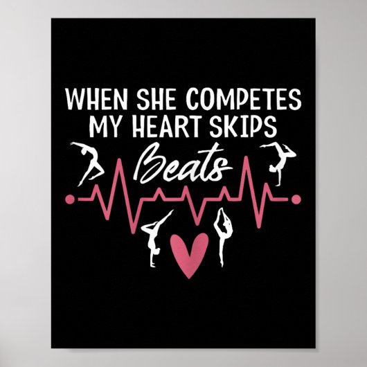 Womens When She Competes My Heart Skips Beats Prou ポスター (正面)