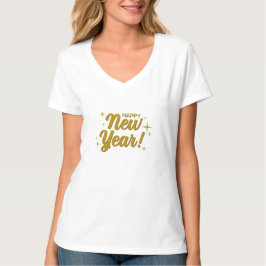 Women's white t-shirt - Happy New Year with an ele Tシャツ