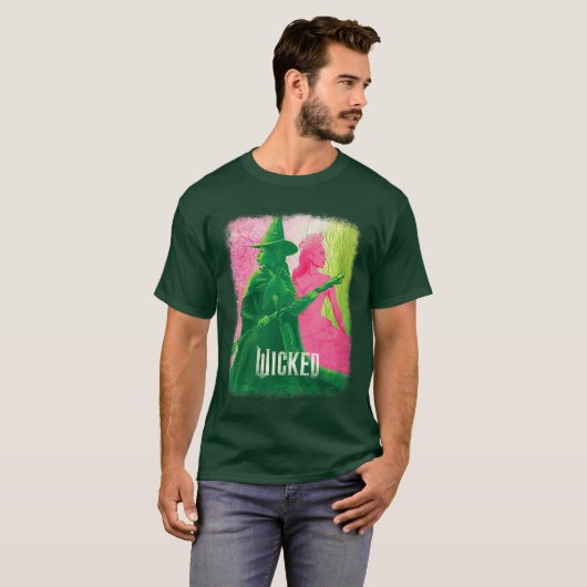 Womens Wicked Elphaba Glindaonal VNeck retro Tシャツ (正面フル)