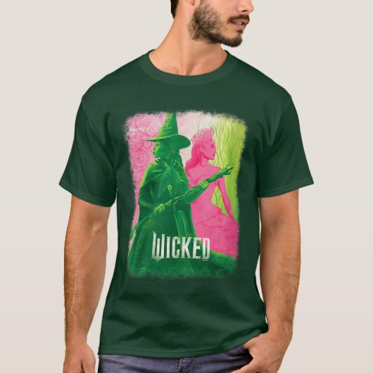 Womens Wicked Elphaba Glindaonal VNeck retro Tシャツ (正面)
