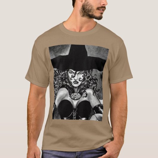 Womens WICKED WITCH GOTH GIRL HORROR Witchcraft Il Tシャツ (正面)