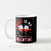 Women's Wine Is My Valentine Hearts Matching Drink コーヒーマグカップ (左)