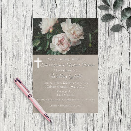 Women's Winter Retreat Beige Floral Church 招待状