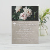 Women's Winter Retreat Beige Floral Church 招待状 (スタンド正面)