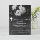 Women's Winter Retreat Black Floral Church 招待状 (スタンド正面)