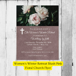 Women's Winter Retreat Blush Pink Floral Church チラシ