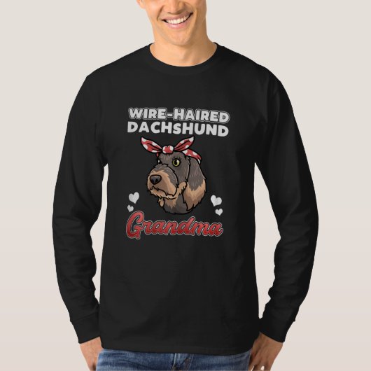 Womens Wire-Haired Dachshund Grandma Tシャツ (正面)