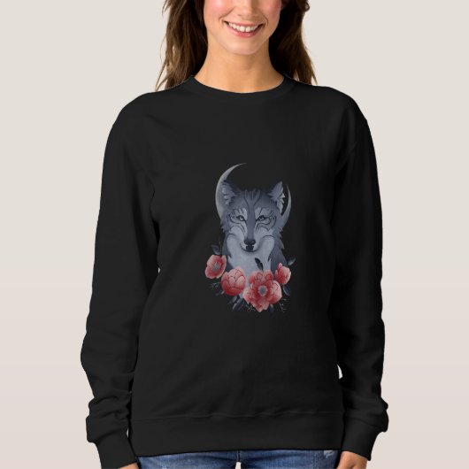 Womens Wolf Realistic Wolves Animal Howling At The スウェットシャツ (正面)