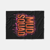Womens Womans Muddy Mud Run Squad Mudding Running  フリースブランケット (正面(横))