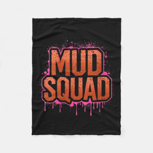 Womens Womans Muddy Mud Run Squad Mudding Running  フリースブランケット (正面)