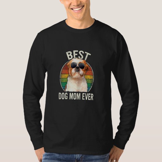 Womens Women Best Shih Tzu Dog Mom Ever Mother's D Tシャツ (正面)