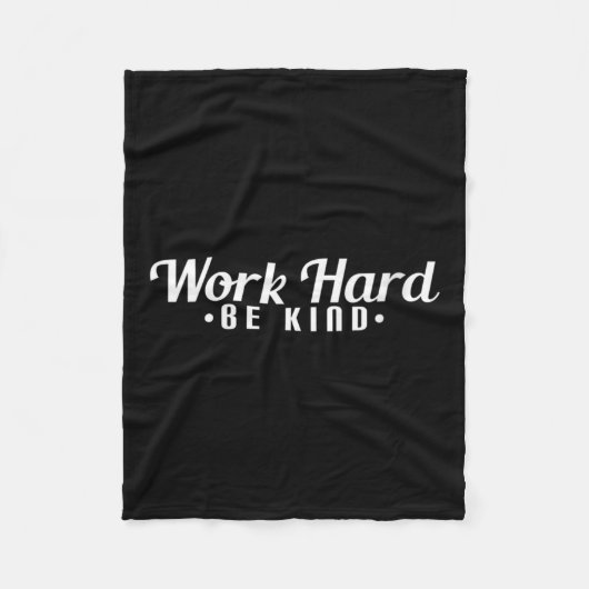 Womens Work Hard Be Kind Motivational V-neck  フリースブランケット (正面)