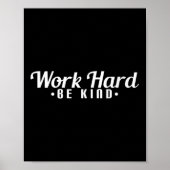 Womens Work Hard Be Kind Motivational V-neck  ポスター (正面)