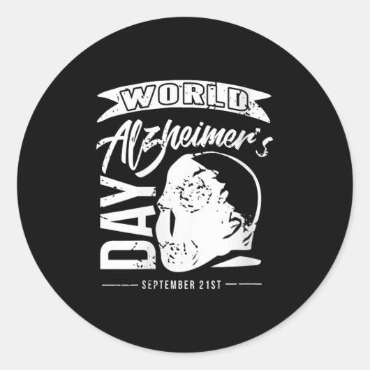 Womens World Heimer's Awareness Day Memory Suprt S ラウンドシール (正面)