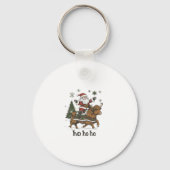 Womens Xmas Tree Lighting Santa Riding Highland Co キーホルダー (正面)