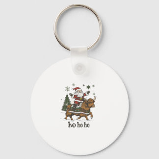 Womens Xmas Tree Lighting Santa Riding Highland Co キーホルダー