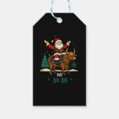 Womens Xmas Tree Lighting Santa Riding Highland Co ギフトタグ (正面)