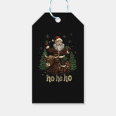 Womens Xmas Tree Lighting Santa Riding Highland Co ギフトタグ (正面)