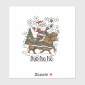 Womens Xmas Tree Lighting Santa Riding Highland Co シール (シート)