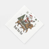 Womens Xmas Tree Lighting Santa Riding Highland Co スタンダードランチョンナプキン (角)