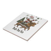 Womens Xmas Tree Lighting Santa Riding Highland Co タイル (側面)