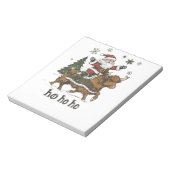 Womens Xmas Tree Lighting Santa Riding Highland Co ノートパッド (回転)