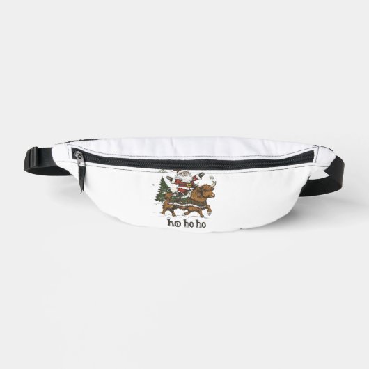 Womens Xmas Tree Lighting Santa Riding Highland Co ファニーパック (正面)