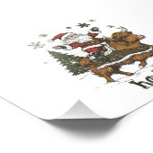 Womens Xmas Tree Lighting Santa Riding Highland Co フォトプリント (角)