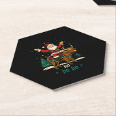 Womens Xmas Tree Lighting Santa Riding Highland Co ペーパーコースター (アングル)
