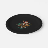 Womens Xmas Tree Lighting Santa Riding Highland Co ペーパープレート (アングル)