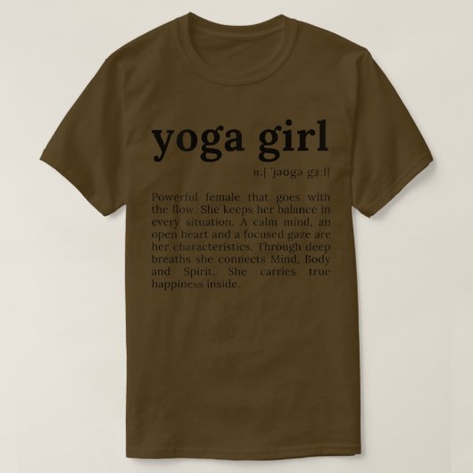 Womens Yoga Girl Definition Motivation Quote For W Tシャツ (デザイン正面)