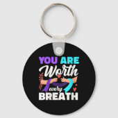 Womens You Are Worth Every Breath Depression Aware キーホルダー (正面)