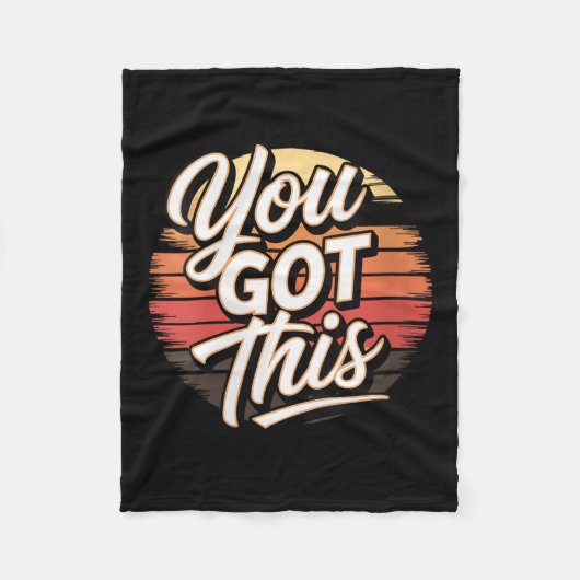 Womens You Got This – Retro-insred Motivational V- フリースブランケット (正面)