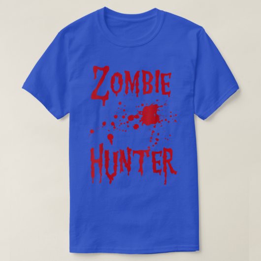 Womens Zombie Hunter Blood Splatter Lazy Halloween Tシャツ (デザイン正面)