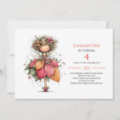 Wonder Fairy Girl Birthday Blush Pink invitation 招待状 (正面)