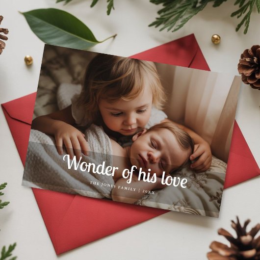 Wonder of His Love baby Family Christmas Card シーズンカード